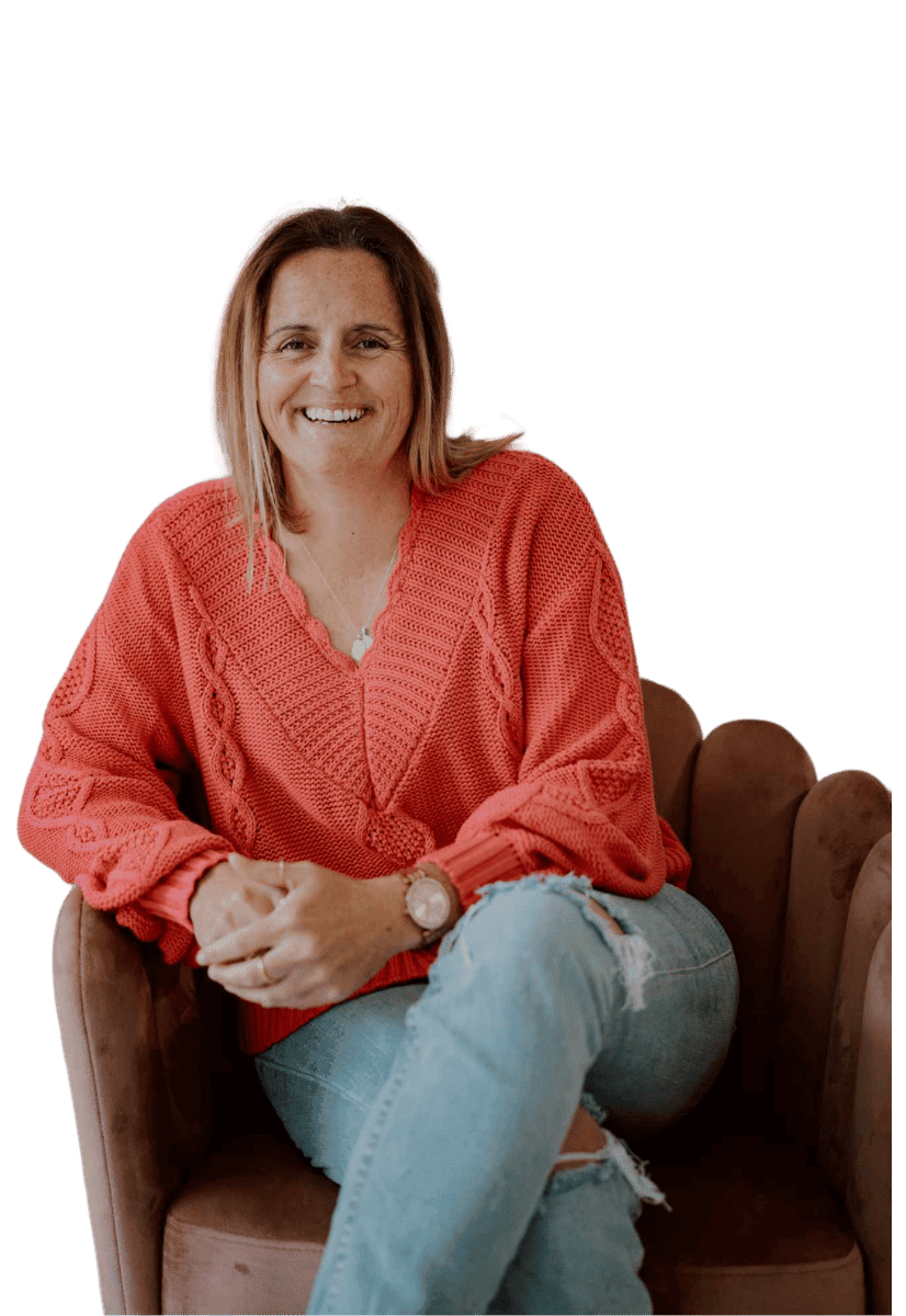 Central Coast Web Designer Greer Rowley sitting in a chair